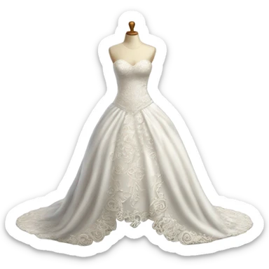 Hyper Realistic ornate Wedding dress displays  sticker