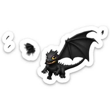 black dragons flying out of book sticker