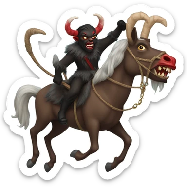 Krampus on a horse sticker