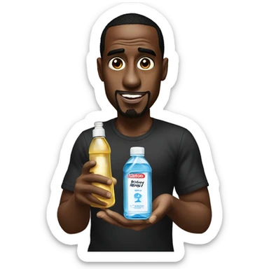 P Diddy with a bottle of baby oil sticker
