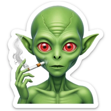alien smoking joint sticker