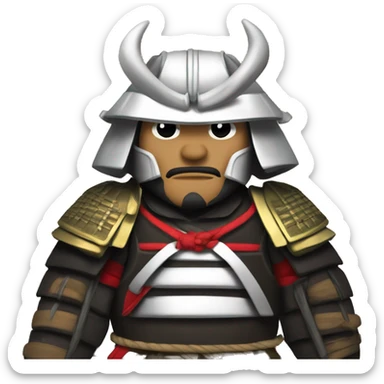 shogun samurai on wild bear sticker