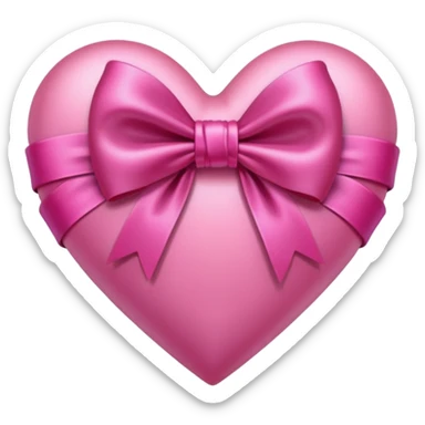 Like Pink Heart wrapped in a dark pink bow sticker