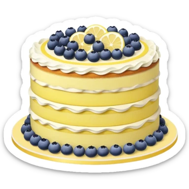 Triple layer lemon and blueberry cake sticker