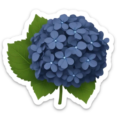 Dark Navy blue Hydrangea sticker