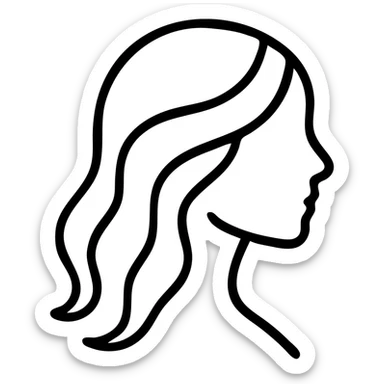 flowing hair, fashionable hairstyle sticker
