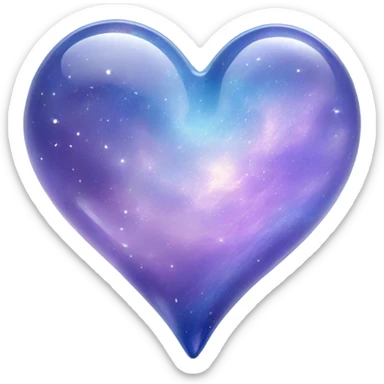 Glass pastel purple blue galaxy heart  sticker