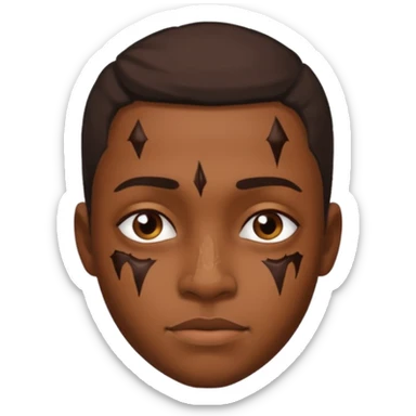 Faça um personagem negro com cicatrizes no rosto sticker