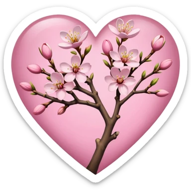 Vangogh almond blossom in a heart sticker