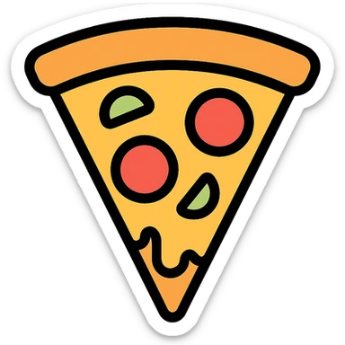 colored slice of pizza icon sticker
