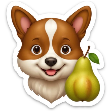 Hund mit Birne in der Hand  sticker