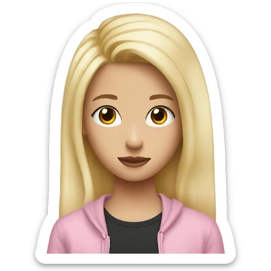 girl with blond hair watching tiktok sticker