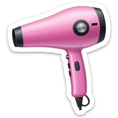 Pink ombre hair dryer with glitter  sticker