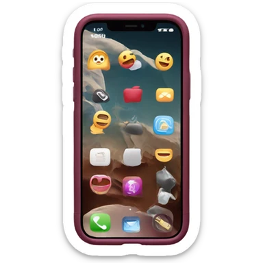 iphone 14 pro with burgundy case sticker