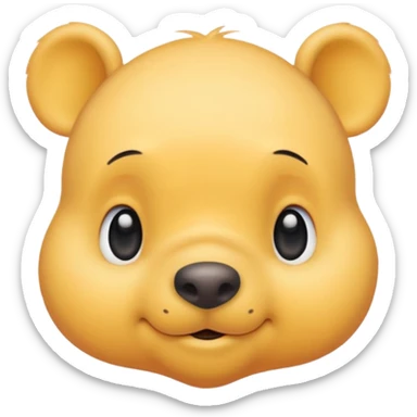 winee the pooh with yellow pastel skin cute and with no body no shirt only the head sticker