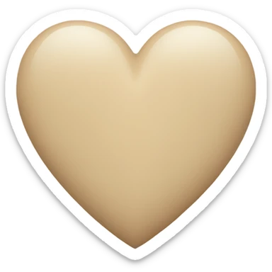 Beige colour heart  sticker