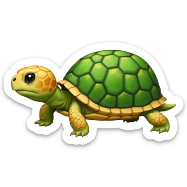 A young very small yellow tortoise sticker