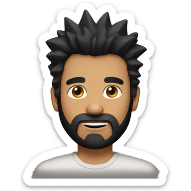 Gigachad with black hair and beard. Spiky hair, brown eyes. sticker