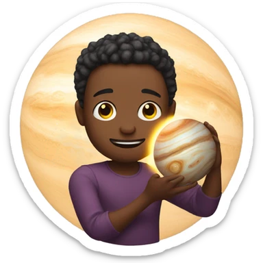 emoji holding jupiter sticker