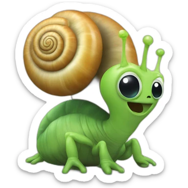 Alien sur un escargot sticker
