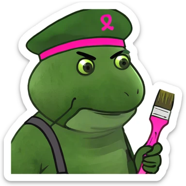 neon pink spam artist painting  sticker