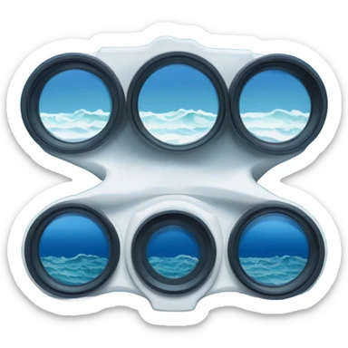 POV shot through binoculars of the ocean sticker