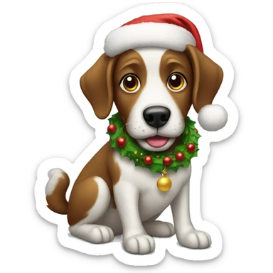 Christmas dog sticker