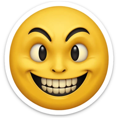 Devious face (yellow circle face) sticker