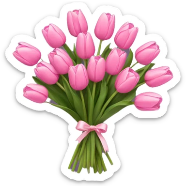 Pink tulip bouquet  sticker