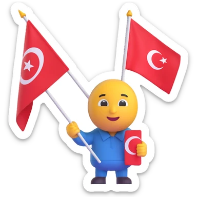 Teknofest milli teknoloji hamlesi emojisi with Turkish flag, technology, innovation, modern emoji style sticker