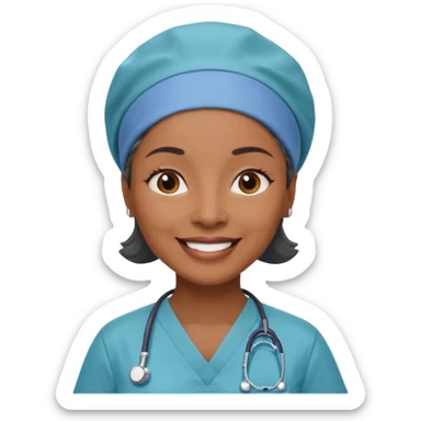 older black doctor woman with scrub cap sticker