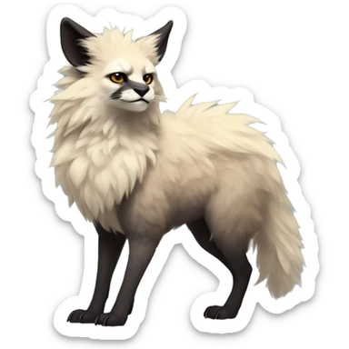 Modern Realistic Rare Fantasy Fluffy Vernid-Trico-species by LiLaiRa, full body sticker