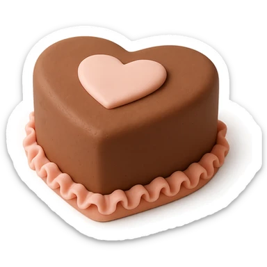 heart-shaped chocolate fondant cake sticker