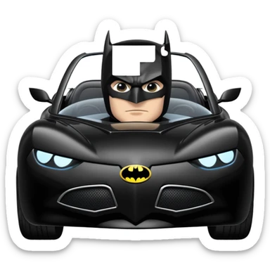Batman in his car sticker