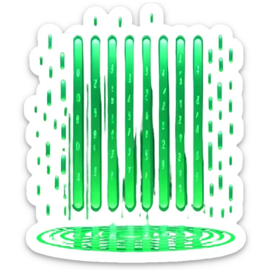 matrix digital rain, green Numbers 0 to 5, black background, cyberpunk style sticker