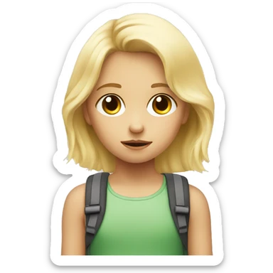 blonde child does not give a toy to another sad blonde child sticker