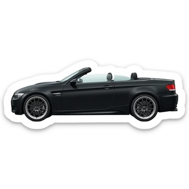 Bmw e93 cabrio in sehr dunkel schwarz mit alpina felgen photo von der seite sticker