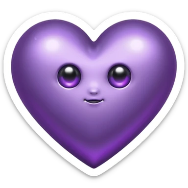 heart with purple gothic pearls sticker