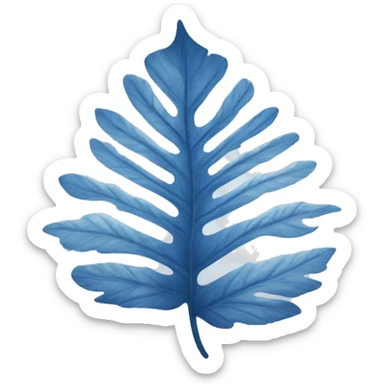 white and blue leafs sticker