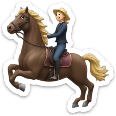 a person riding a massive horse in melbourne  sticker