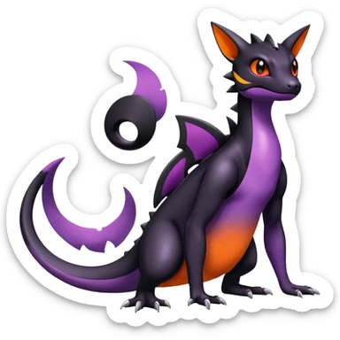 Salandit-Umbreon-Charmeleon-Fakémon-hybrid-creature (full body)  sticker