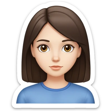 White brunette girl with straight hair sticker