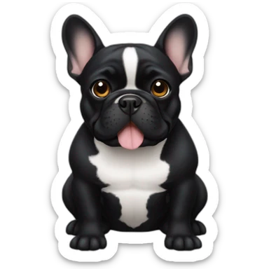 all black french bulldog sticker