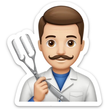 barber shop, scissors & comb. sticker