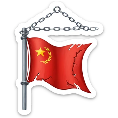 red flag with chains inside sticker
