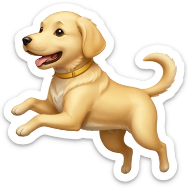 Yellow lab jumping sticker