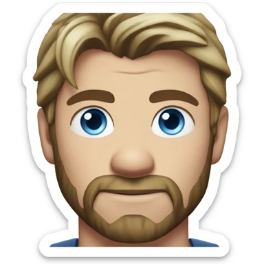 chris hemsworth with blue eyes sticker