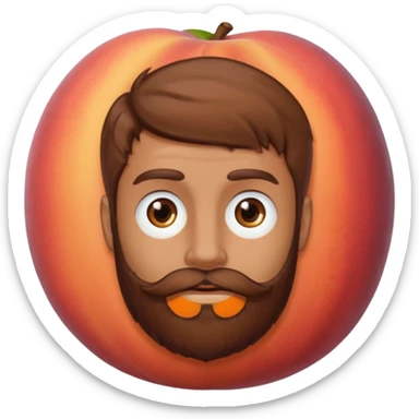Créer emoji de un homme derrière une pêche avec un lit homme brun avec une barbe  sticker
