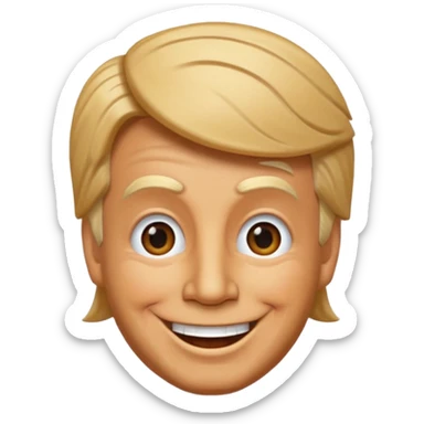Pinocchio emoji with donald trump hair sticker