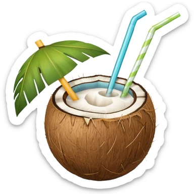 coconut drink summer vibe sticker